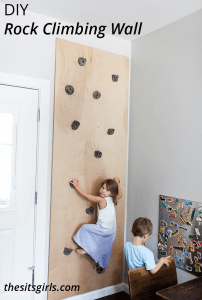 easy wooden plank diy rock climbing wall for children bedroom