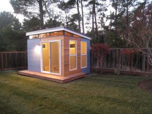 prefabricated building at the backyard