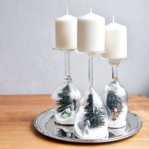wine glass for candle holder