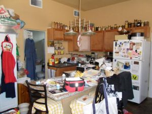 cluttered kitchen is a health hazard