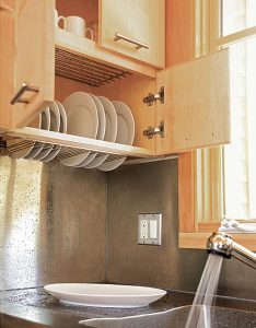 hidden dish drying closet ingenious design by Maiju Gebhard