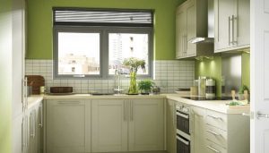 lime color kitchen wall design