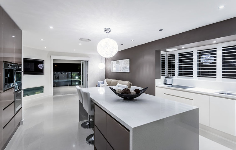 modern all white kitchen countertops