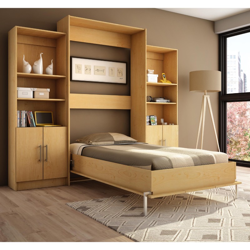murphy single bed with bookshelve