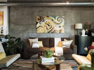 abstract apartment decorating ideas with industrial look