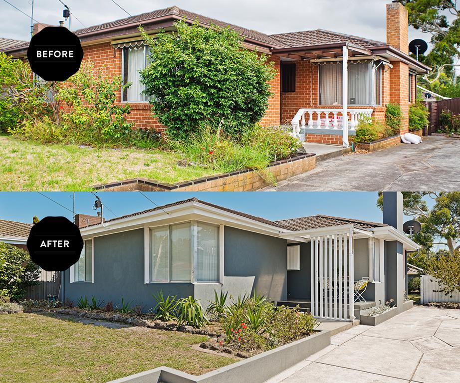before and after brick house exterior makeover australia