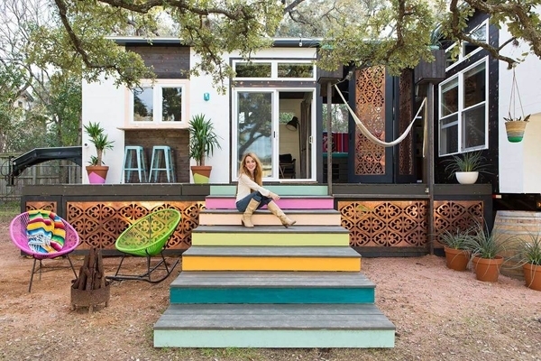 tiny house in colorful design