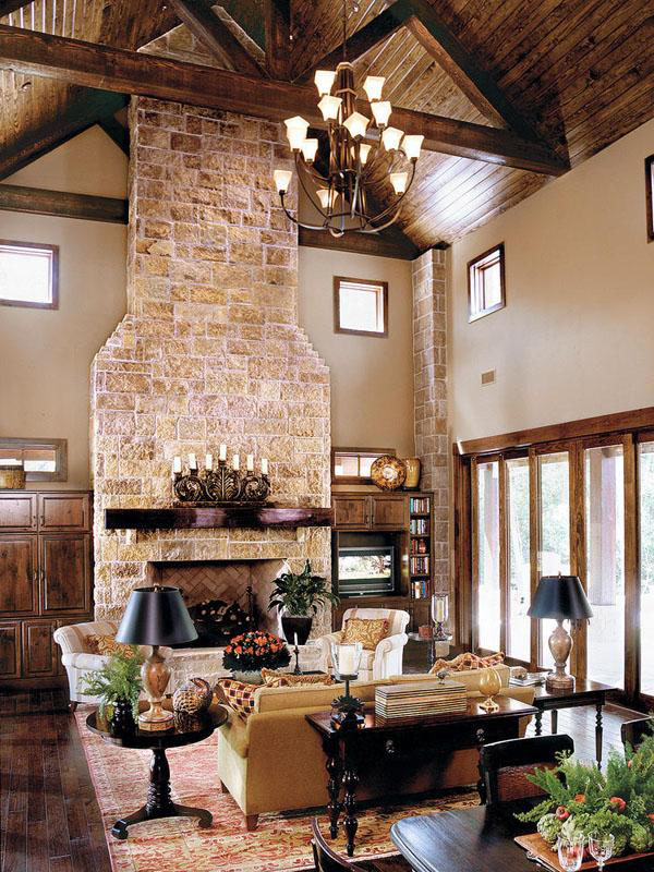 living space in a rustic texas house